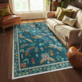 Lahome Insect Washable Small Area Rug, 3x5 Area Rug for Bedroom Living Room, Non-Slip Soft Accent Throw Carpet for Kitchen Office Entryway Bathroom Office, Dark Green