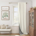 Cream Linen Blackout Curtains by Size 70 Inches Wide x 63 Inch Length Extra Wide Black Out Curtains for 72 Inches Width Bedroom Living Room Darkening Light Blocking Thermal Ivory Off White Drape 70x63