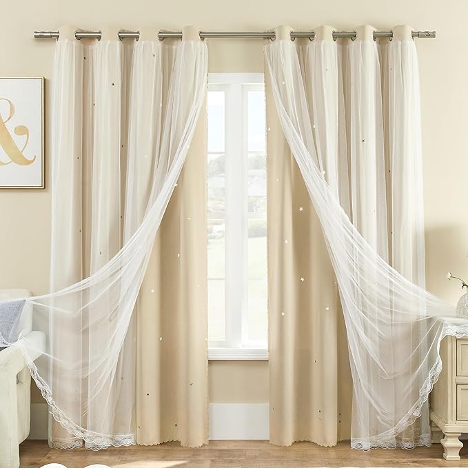 XiDi Curtains for Bedroom Decor Beige52/72/1