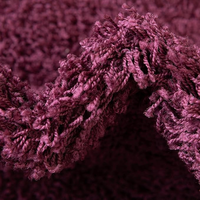 Unique Loom Solid Shag Collection Area Rug (2' 2" x 6' 7" Runner Eggplant Purple)