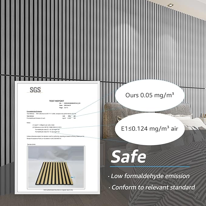 Art3d 4 Wood Slat Acoustic Panels for Wall and Ceiling - 3D Fluted Sound Absorbing Panel with Wood Finish - Brushed Silver