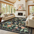 Amada 8x10 Area Rugs, Non-Slip & Low-Profile Large Area Rug with Reinforced Edge Binding, Washable Soft Boho Floral Rugs for Living Room, Bedroom, Dining Room