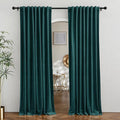 RYB HOME Velvet Curtains 90 inches Length, Back Tab & Rod Pocket Soft Fabric Curtains & Drapes for Bedroom Room Divider, Peacock Blue, W 62 x L 90, 2 Panels Set