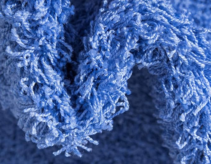 Unique Loom Solid Shag Collection Area Rug (2' 2" x 3' 1" Rectangle, Periwinkle Blue)