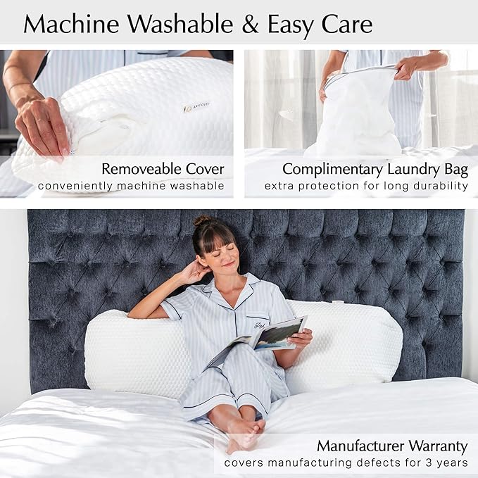Aricove Body Pillow for Adults, Side Sleeper Pillow for Bed, Full Body Support in Long & Large Size, Tencel Lyocell Cover, Firm Memory Foam & Soft Microfiber, 20x54 inch, Machine Washable