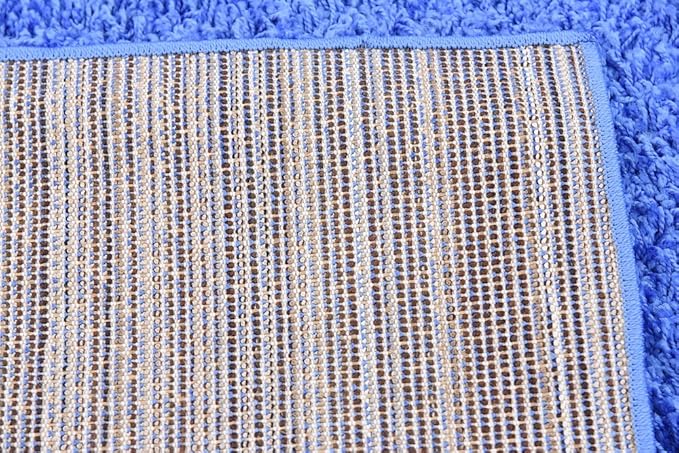 Unique Loom Solid Shag Collection Area Rug (9' x 12' 2" Rectangle, Periwinkle Blue)