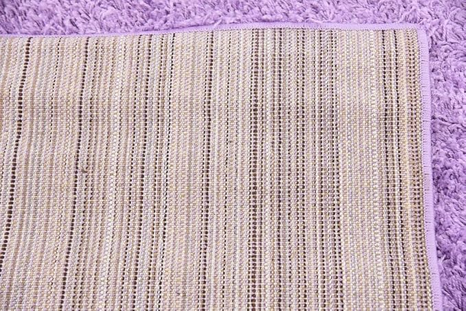 Unique Loom Solid Shag Collection Area Rug (4' 1" x 6' 1" Rectangle, Lilac)