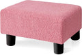 BRIAN & DANY Small Foot Stool Ottoman, Footstool with Legs, Teddy Velvet Foot Rest for Living Room, Bedroom and Office, Hot Pink