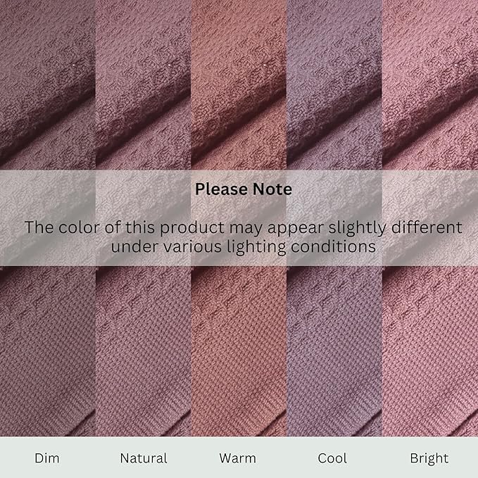 100% Cotton Salt Earth Throw Blanket, King, 106"X92" Waffle Throws For Home, Bedrooms, Outdoor Couch & Office Couch, Modern & Cozy Room Decor Blankets, Lightweight All Season Western Blanket(Lavender)