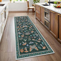 Mushroom Insect Rug 2x6 Runners for Hallways, Boho Kitchen Runner Rugs Non Slip Bath, Modern Washable Rug for Bedroom, Soft Long Rugs for Entryway Bathroom Laundry Dorm, Black