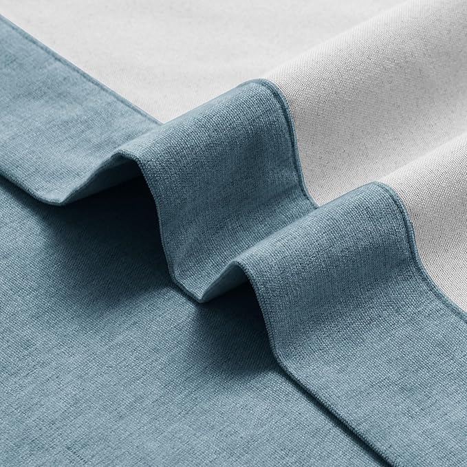 Macochico 100% Blackout Chenille Curtains for Living Room Classic Chenille Window Curtain Panels Thermal Drapes for Bedroom Hotel Grommet Curtains with Tieback Teal Blue 84" Wx96 L 1 Panel