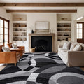 Rugshop Contemporary Abstract Circles Perfect for high Traffic Areas of Your Living Room,Bedroom,Home Office,Kitchen Area Rug 12' x 15' Gray