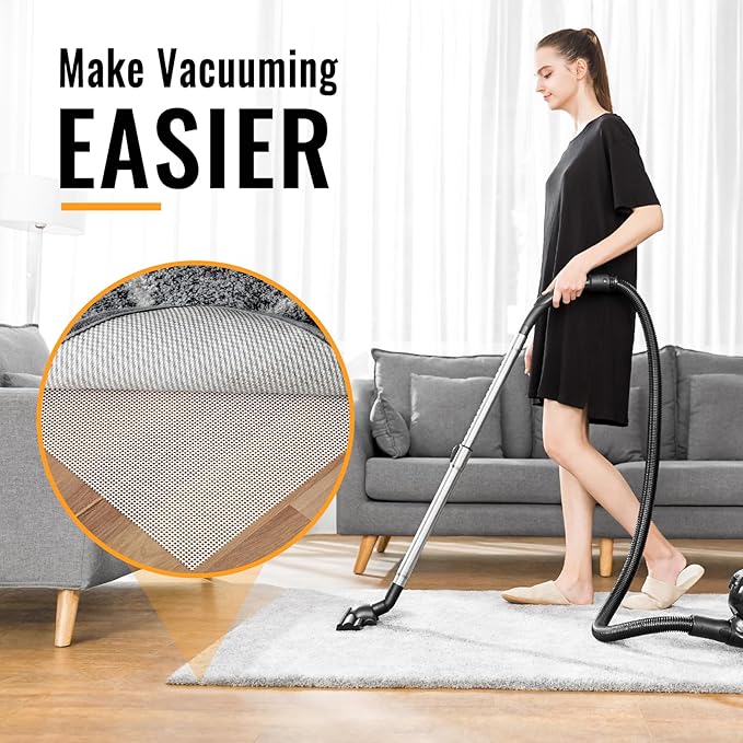 Silicone Non Slip Rug Pad, Anti Skid Thick Area Rug Pad Gripper, Under Carpet Rug Mats for Hardwood Surface Floors, Keep Rugs in Place-2x3 Ft