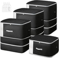Comforter Storage Bag - 130L Large Capacity Blanket Storage Bags 3-Layer Ultra Space Saving Self Compression Organizer, Washable Compression Bags for Storage Comforter Blanket, 4-Pack, Black