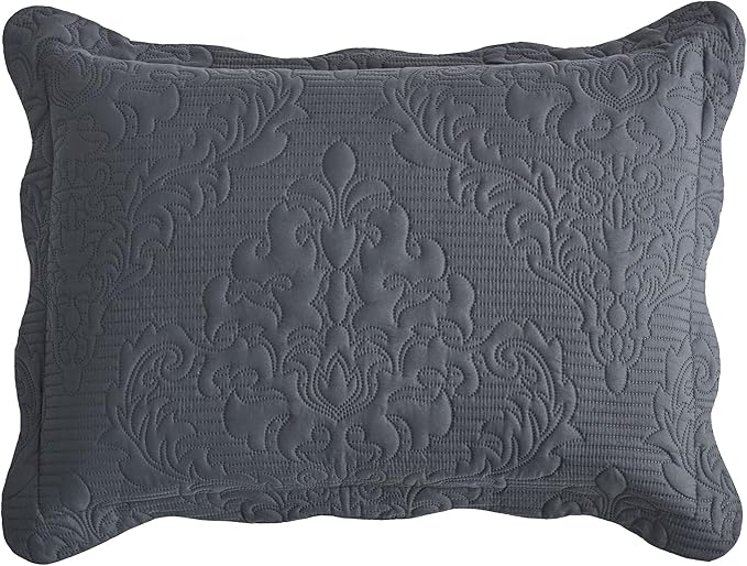 CHIXIN Microfiber King Pillow Shams Set of 2 - Decorative Pillow Covers - Dark Grey - Size (20" x 36")