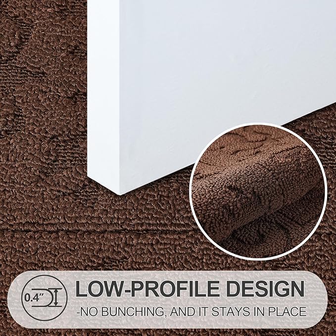 FONEYI Indoor Door Mat 32" x 48", Dirt Trapper Door Mats Non-Slip Entryway Rugs Washable, Absorbent Resist Dirt Welcome Mat, Low Profile Inside Floor Mats for Front Back Door and Entryway, Coffee