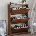 Shoe Cabinet with 3 Flip Drawers, Slim Narrow Shoe Storage Cabinet, Freestanding Shoe Organizer with Adjustable & Removable Shelves, Top Display Shelf for Entryway, Hallway, Foyer, Closet