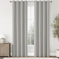 ChrisDowa 100% Blackout Light Grey Solid Curtains 90 Inches Long 2 Panels for Bedroom Living Room,Farmhouse Room Darkening Thermal Insulated Soundproof Grommet Top Window Treatment Drapes,52x90