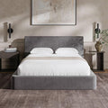 RECCI Cloud Full Size Bed Frame with Ergonomic Angled Foam Cushioned Headboard, Minimalist Design Platform Bed Frame, No Box Spring Needed, Easy Assembly (Moon Grey)