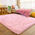 Pink Rugs for Bedroom Girls, 4x6 Fluffy Area Rug for Living Room, Soft Shag Carpet for Kids Room Dorm, Indoor Fuzzy Shaggy Rug, Cute Home Decor