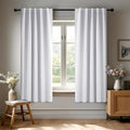 Deconovo Blackout Curtains, Thermal Insulated, W42 x L54 2 Panels, Back Tab, Machine Washable, Room-Darkening Drapes for Bedroom/Living Room Light Star White