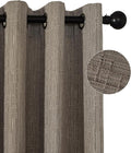 Jacquard Linen Curtains 72 inch Length 2 Panels Thick Faux Linen Blended Window Drapes Burlap Textured Curtains with Grommet for Living Room Bedroom Farmhouse (52x72 Dark Coffee) Natural