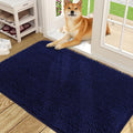 OLANLY Dog Door Mat for Muddy Paws 48x30, Absorbs Moisture and Dirt, Absorbent Non-Slip Washable Doormat, Quick Dry Chenille Mud Mat for Dogs, Entry Indoor Entryway Carpet for Inside Floor, Navy Blue