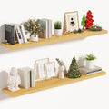 Vivelove 10" Deep Floating Shelves with Invisible Brackets, 47" Wall Shelves for Bathroom Bedroom Kitchen Living Room Laundry Room, Modern Rustic Shelves for Home Decor, 47.2"x10.2"x1.5"Set of 2, Oak