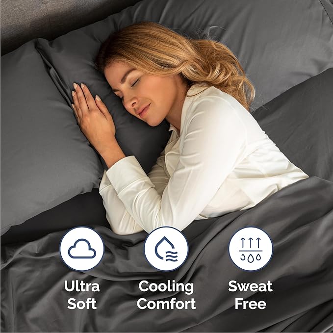Cal King 6 Piece Sheet Set - Cooling, Comfy & Breathable - Hotel Luxury Bedding, Includes Fitted Sheet for Women, Men, Kids & Teens - 1 Flat, 1 Fitted Sheet, 4 Pillowcases w/Deep Pockets - Charcoal