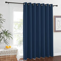 NICETOWN Vertical Blinds for Sling Glass Patio Door - Silver Grommet Top Privacy Blackout Window Curtains for Bedroom, 100 inch Extra Wide Drapes (Moroccan Blue, W100 x L84, 1 Panel)