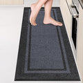 Kitchen Rugs 24" x 70", Non-Slip Machine Washable Kitchen Runner Rugs Floor Mats, Absorbent Comfort Standing Mats for Kitchen, Sink, Laundry and Hallway, Rolled Packaging, Bluish Grey & Charcoal