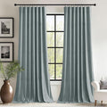 StangH Nursery Kids Stone Blue Curtains Super Soft Velvet Thermal Insulated Sliding Door Panels Thick Privacy Room Dividers for Dining Living Room/Patio, W62 x L96, 2 Panels