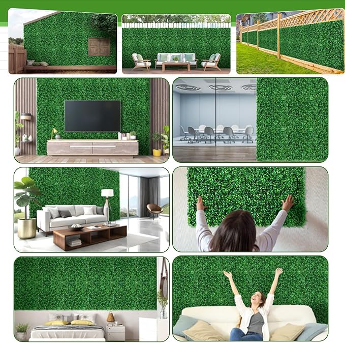 Artificial Ivy Privacy Fence Screen, 40X120 in(34 sqft) UV-Anti Faux Boxwood Roll Panels Greenery Backdrop Vine Leaf Fence Panels for Indoor Outdoor Wall Decor & Ivy Fence Covering Privacy