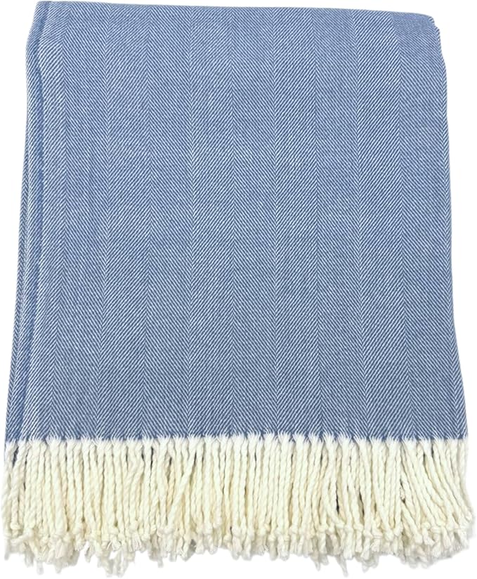 Alashan Cotton Acrylic Adirondack Herringbone Woven Throw (Dusk)