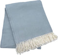 Alashan Cotton Acrylic Adirondack Herringbone Woven Throw (Aqua Haze)