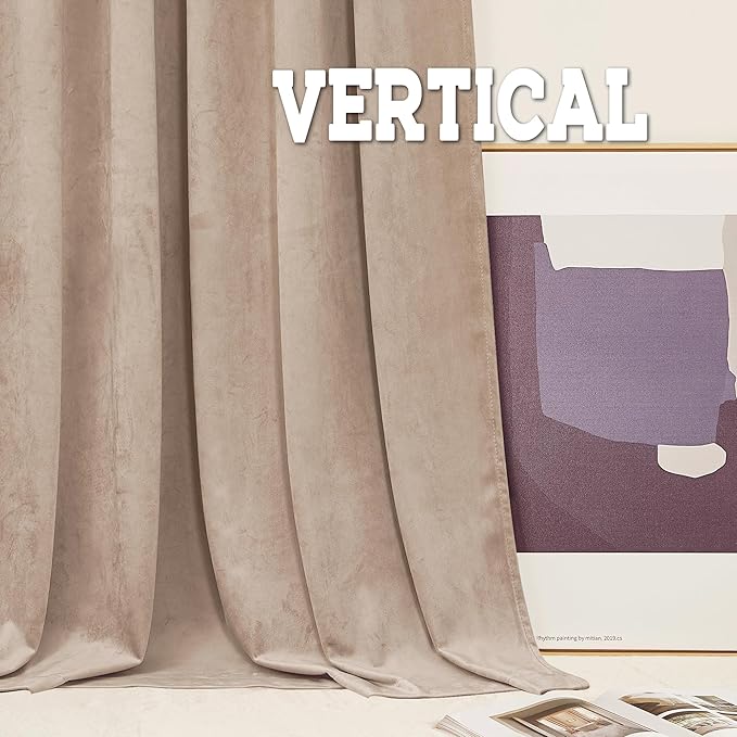 RYB Home Blush Velvet Curtains 90 inches for Nursery, Bedroom Window Curtain Panels Skin Friendly Drapes for Girls Room, Wide 52 x Long 90, Blush, 2 Panels