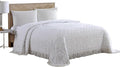 Beatrice Home Fashions Medallion Chenille Bedspread, Full, White