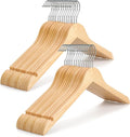 TOPIA HANGER Wooden Hangers 30 Pack, 0.28-inch Slim & Durable Clothes Hangers Space Saving, Natural Wood Hanger with 360°Swivel Hook and Non-Slip Shoulder Notches for Coat,Shirt, Camisole, Dress-CT51N