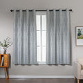 Amazon Basics Jacquard 2-Piece 100% Blackout Curtains, Living Room and Bedroom Drapes, Thermal Insulated Window Treatment, 42"x63", Light Grey
