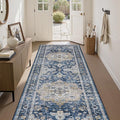 PADOOR 2X10 Runner Rug,Runners for Hallways,Soft Blue Washable Bedside Rugs for Bedroom,Non Slip Long Rug for Hallways Entryway Laundry Room Stair Kitchen Bathroom