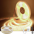 COB LED Strip Lights Warm White,24V Dimmable led Light Strip KIT with Remote and app Control,3000K 65FT/20m 8mm Wide Ra>90 Cuttable Flexible Strip Lights for Bedroom,Shelf,Cabinet