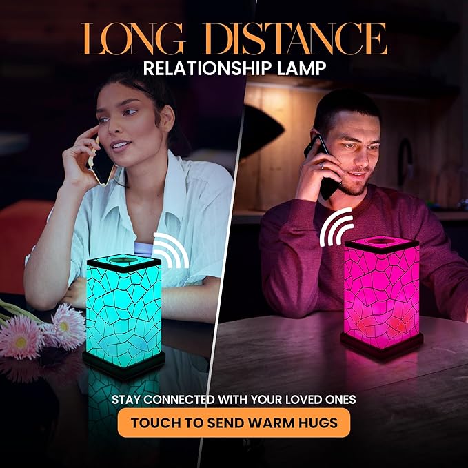 Friendship Lamp® by Filimin Classic - Best Friend Lamps Wi-Fi Touch Lamp LED Light for Long-Distance, Connection, Relationship, Friendship, Gifts, Love, 200+ Colors, App Setup - Set of 3