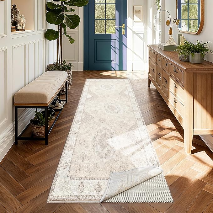 Veken Runner Rug Pad Gripper for Hardwood Floors, Non Slip 2x20 Ft Rug Pads for Area Rugs, Thick Rug Grippers for Tile Floors, Under Carpet Anti Skid Mat, Keep Your Rugs Safe and in Place