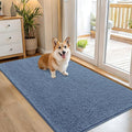 OLANLY Dog Door Mat for Muddy Paws 54x32, Absorbs Moisture and Dirt, Absorbent Non-Slip Washable Doormat, Quick Dry Chenille Mud Mat for Dogs, Entry Indoor Entryway Carpet for Inside Floor, Airy Blue