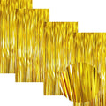 GOER 3.2 ft x 9.8 ft Metallic Tinsel Foil Fringe Curtains Party Photo Backdrop Party Streamers for Birthday,Graduation,New Year Eve Decorations Wedding Decor (4 Pcs,Matte Gold,Thick Material)