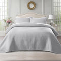 Oversized King Quilt Set 112"x106" – Soft Washed 3-Layer Lightweight California King Bedspread, Minimalist Nordic Design, All-Season Spring & Summer Quilt Set (1 Quilt + 2 Pillow Shams), Gull