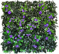 Sumery Expandable Fence Privacy Screen for Balcony Patio Outdoor,Decorative Faux Ivy Fencing Panel,Artificial Hedges (Single Sided Leaves) (1, Branches -Purple Fowers)