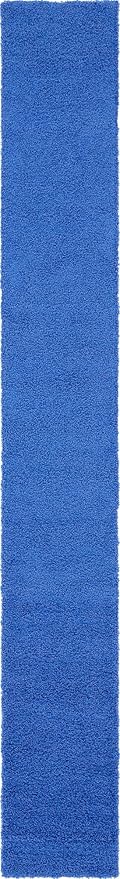 Unique Loom Solid Shag Collection Area Rug (2' 7" x 19' 8" Runner, Periwinkle Blue)