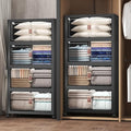 Extra Large Stackable Storage Bins with Lids & Wheels, Foldable Plastic Storage Bins (Dark, 1344QT-168QT/42GAL*8Pack)
