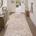PADOOR 2X10 Runner Rug,Runners for Hallways,Soft Pink Washable Bedside Rugs for Bedroom,Non Slip Long Rug for Hallways Entryway Laundry Room Stair Kitchen Bathroom